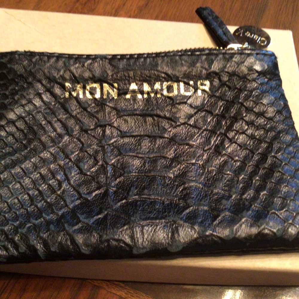 Clare Vivier Limited Edition Mon Amour Black Leather Coin